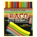 PLASTILINA CAJA C/10 FLOURESCENTES